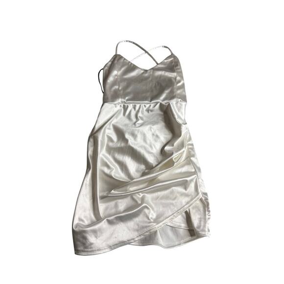 Forever 21 Satin Slip Mini Dress, Tie Back, Satin Like, size L30 - Picture 1 of 6